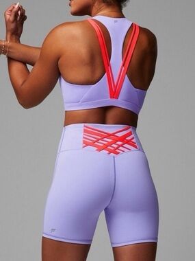 Fabletics Lavender High-Rise Bike Shorts